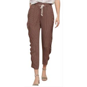 Anthropologie Ett Twa Geometric Ruffle Sides Jogger Pants Small New Without Tags